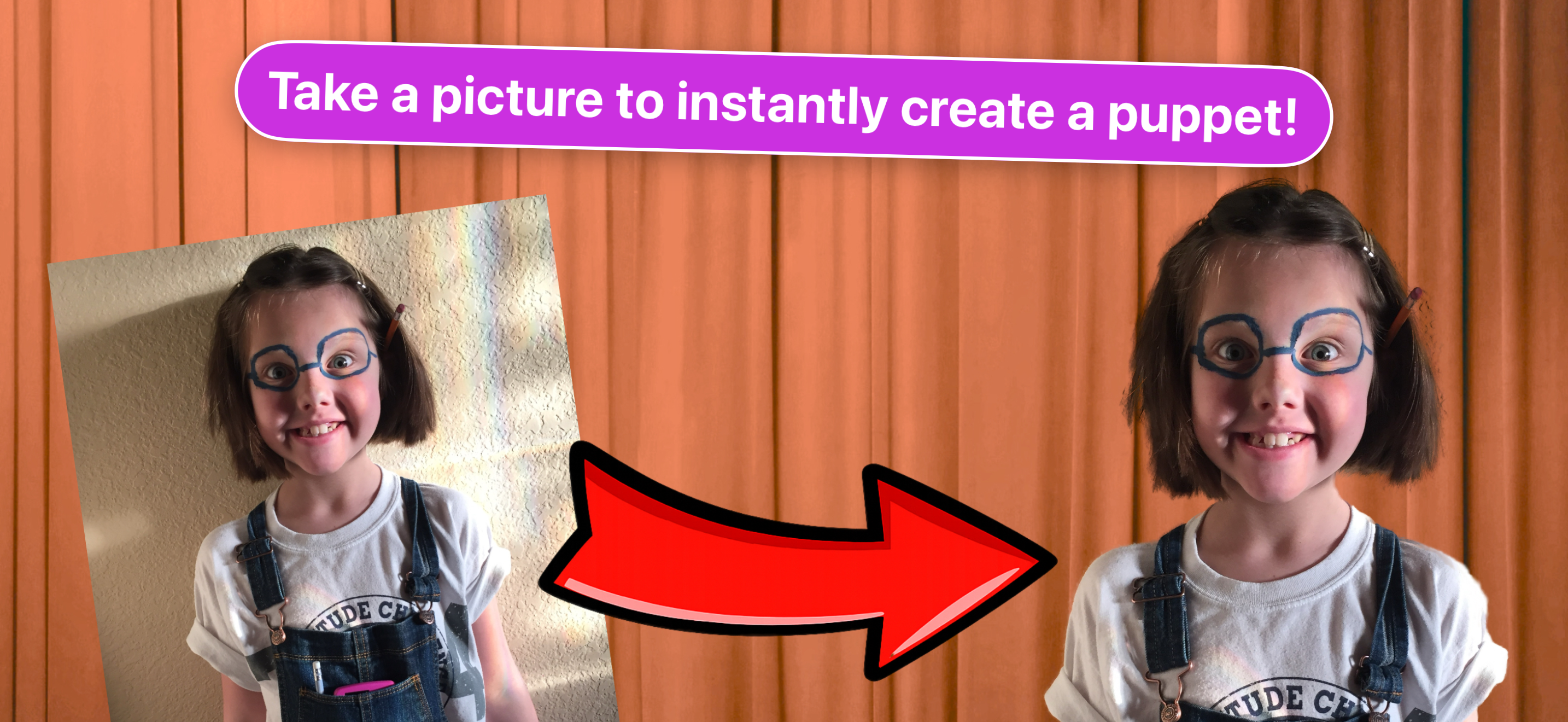 Take a picture to create a puppet